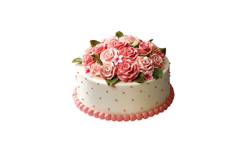 Pink Rose Dots Cake