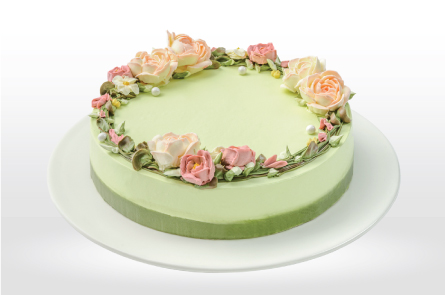 Wheel of Roses Cake Pandan Layer Cake