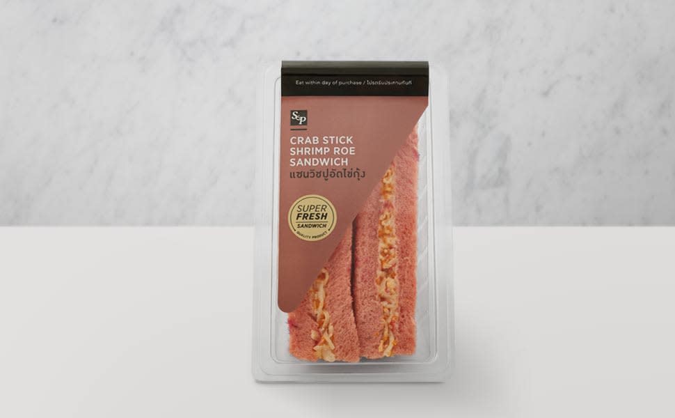 Beetroot Crab Stick Shrimp Roe Sandwich