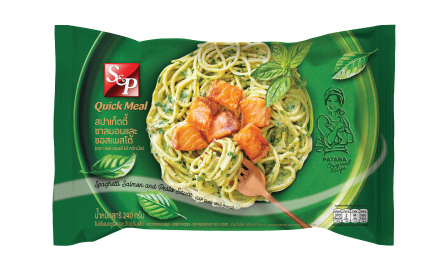 Spaghetti Salmon & Pesto Sauce