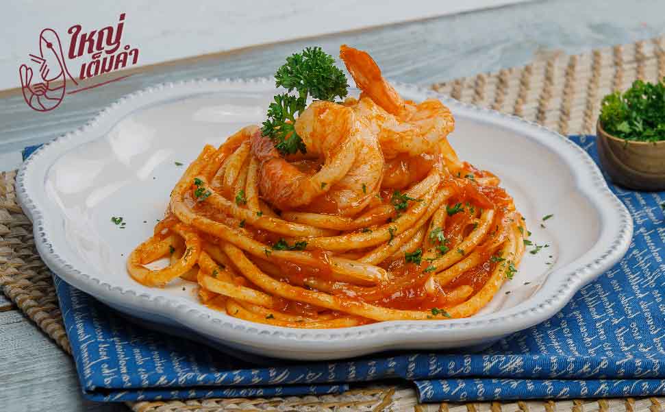 Stir Fried Macaroni Jumbo Prawns