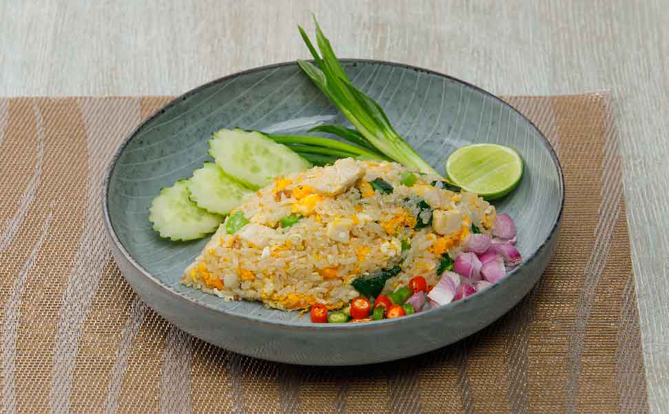 Fried Rice w/ Salted Fish Kailaan Chicken Cubes