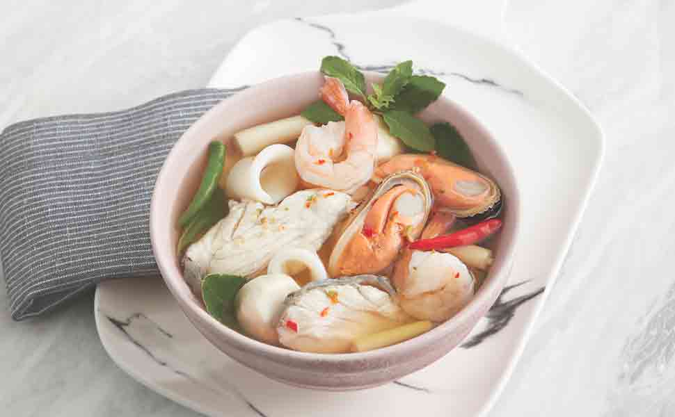 Hot and Sour Seafood Soup