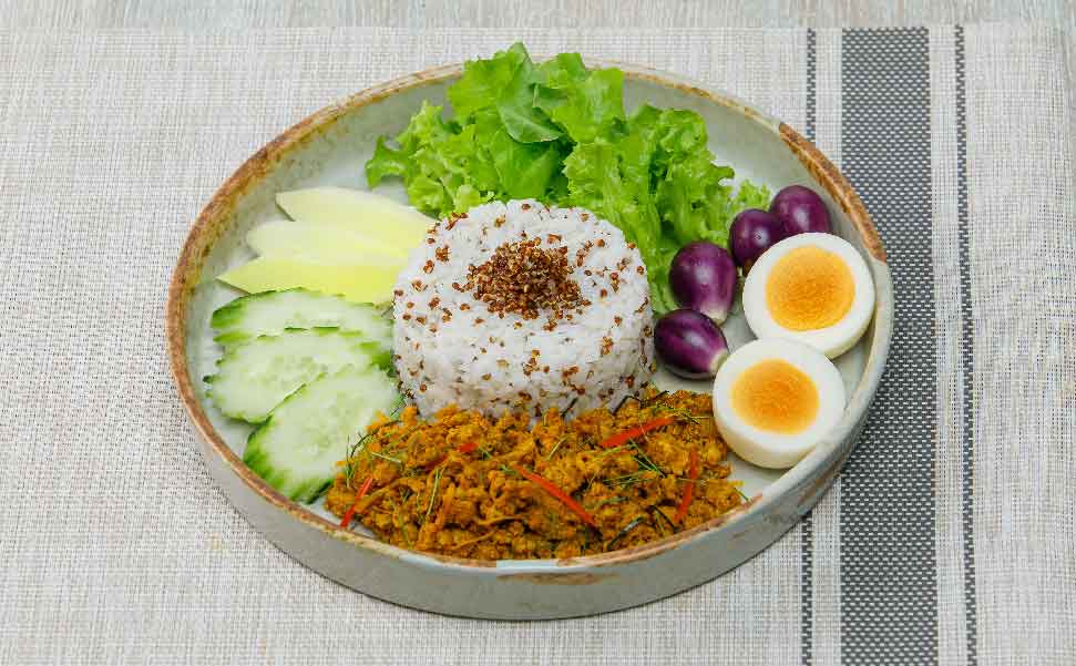 Quinoa Rice - Stir Fried Spicy Minced Pork - Fresh Vegetable