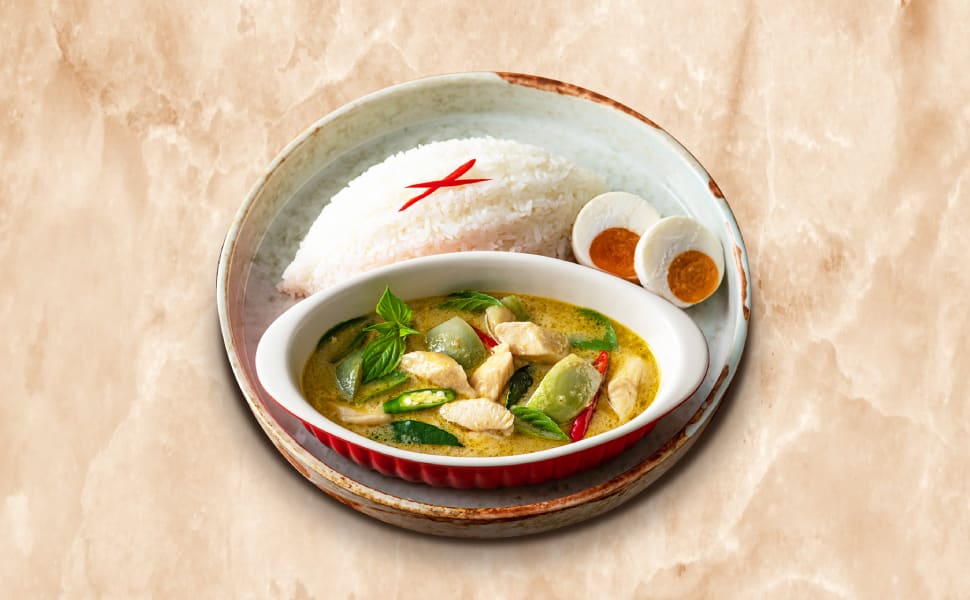Rice w/ Chicken Green Curry