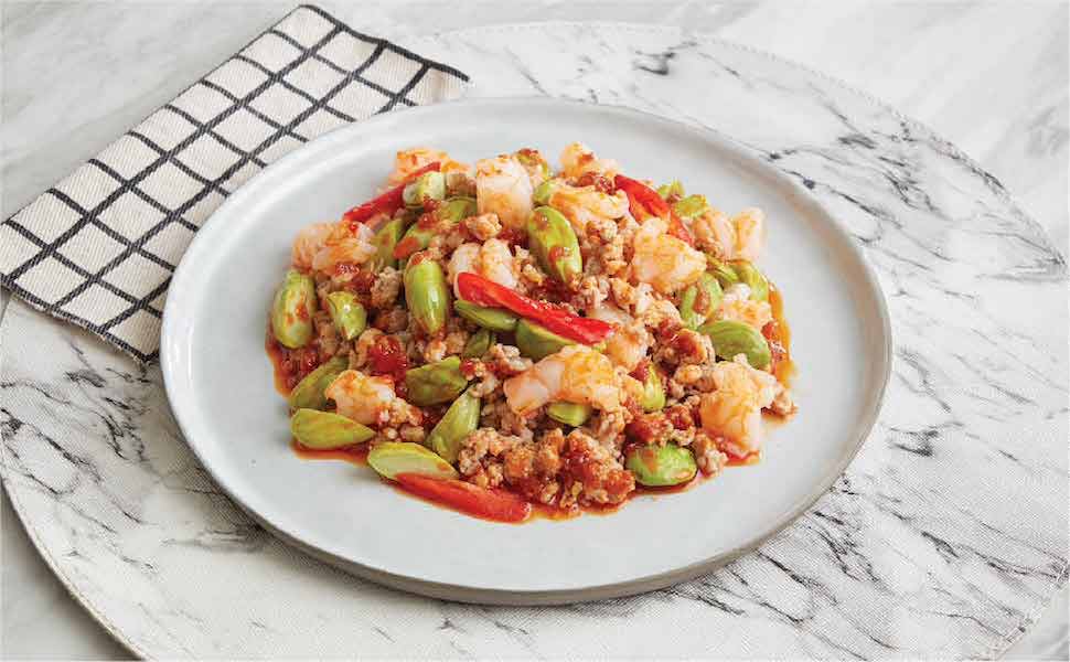 Stir - Fired Thai Flat Beans w/ Minced Pork Prawn